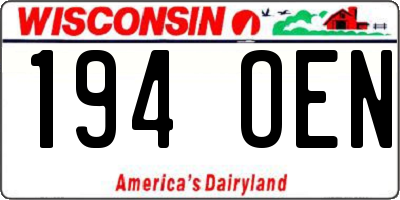 WI license plate 194OEN