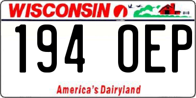 WI license plate 194OEP