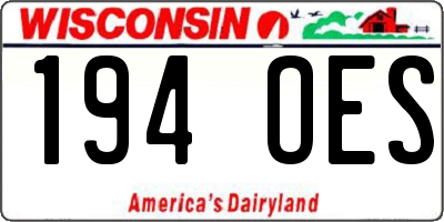 WI license plate 194OES
