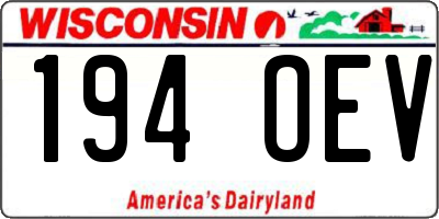 WI license plate 194OEV