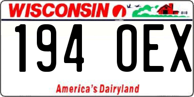 WI license plate 194OEX