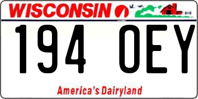 WI license plate 194OEY