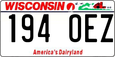 WI license plate 194OEZ