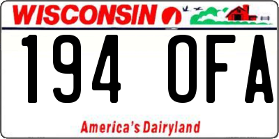 WI license plate 194OFA