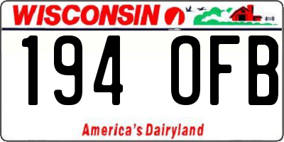 WI license plate 194OFB