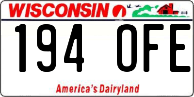 WI license plate 194OFE