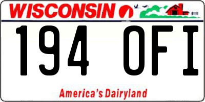 WI license plate 194OFI
