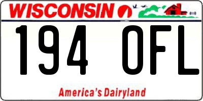 WI license plate 194OFL