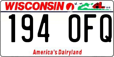 WI license plate 194OFQ