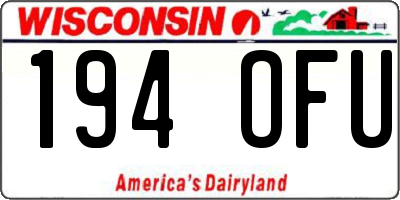 WI license plate 194OFU