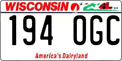 WI license plate 194OGC