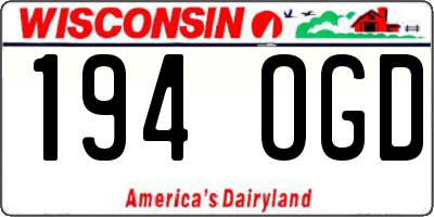 WI license plate 194OGD