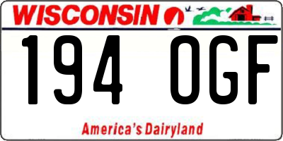WI license plate 194OGF