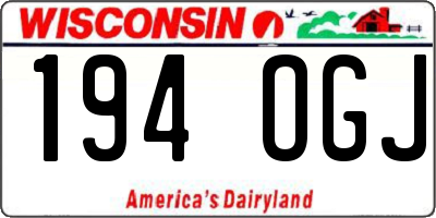 WI license plate 194OGJ