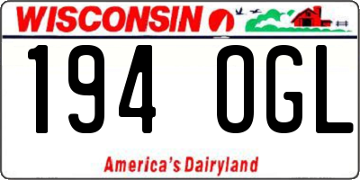 WI license plate 194OGL