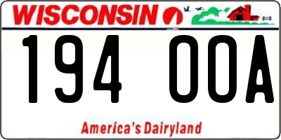 WI license plate 194OOA
