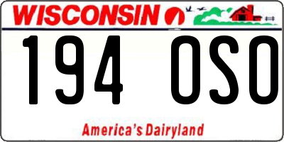 WI license plate 194OSO