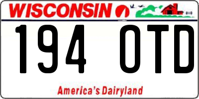 WI license plate 194OTD