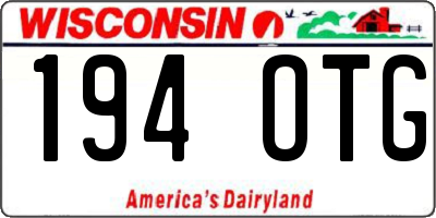WI license plate 194OTG