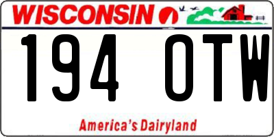 WI license plate 194OTW