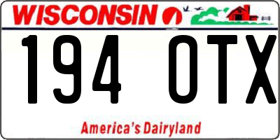 WI license plate 194OTX