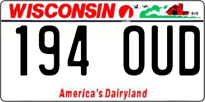 WI license plate 194OUD