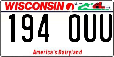 WI license plate 194OUU