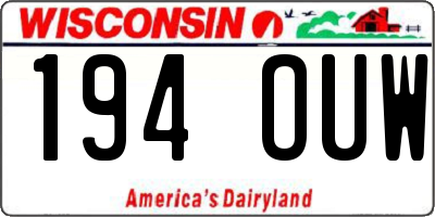 WI license plate 194OUW