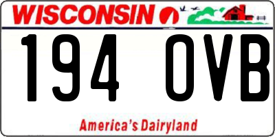 WI license plate 194OVB