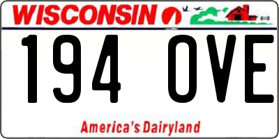 WI license plate 194OVE