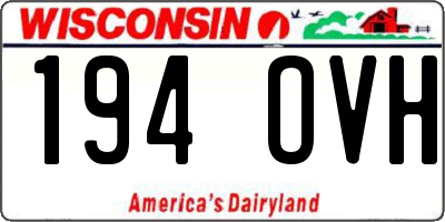 WI license plate 194OVH