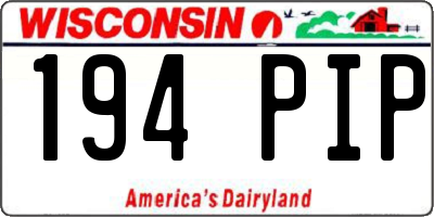 WI license plate 194PIP