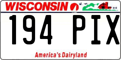 WI license plate 194PIX