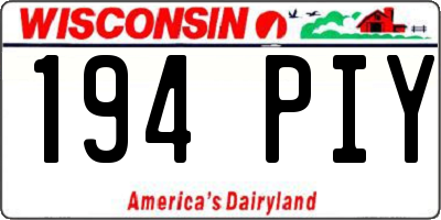 WI license plate 194PIY