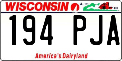 WI license plate 194PJA