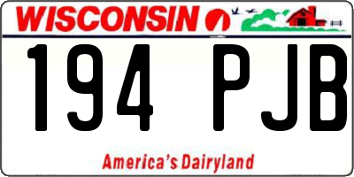 WI license plate 194PJB