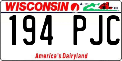 WI license plate 194PJC