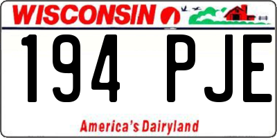 WI license plate 194PJE
