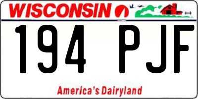 WI license plate 194PJF