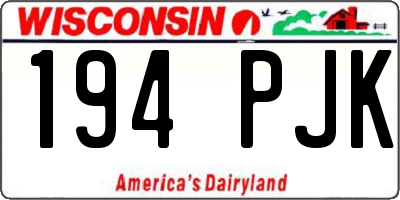 WI license plate 194PJK