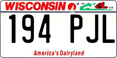 WI license plate 194PJL