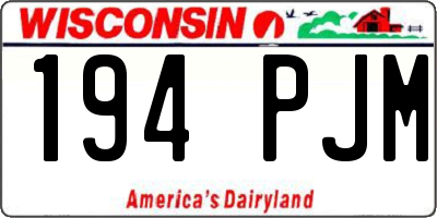 WI license plate 194PJM