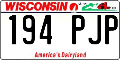 WI license plate 194PJP