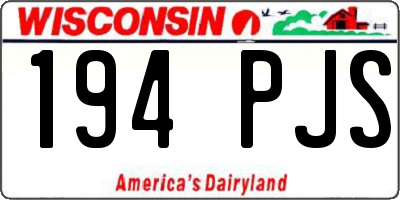 WI license plate 194PJS