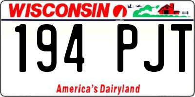 WI license plate 194PJT