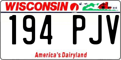 WI license plate 194PJV
