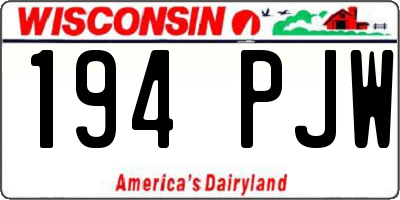WI license plate 194PJW