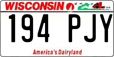 WI license plate 194PJY
