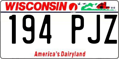 WI license plate 194PJZ