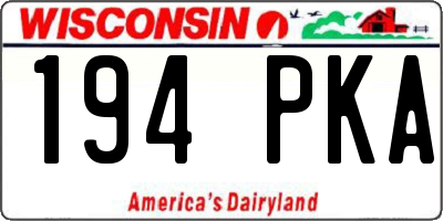 WI license plate 194PKA